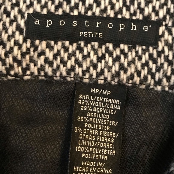 Apostrophe Petite Short Herringbone Dress Jacket Size Medium Petite - Picture 3 of 5